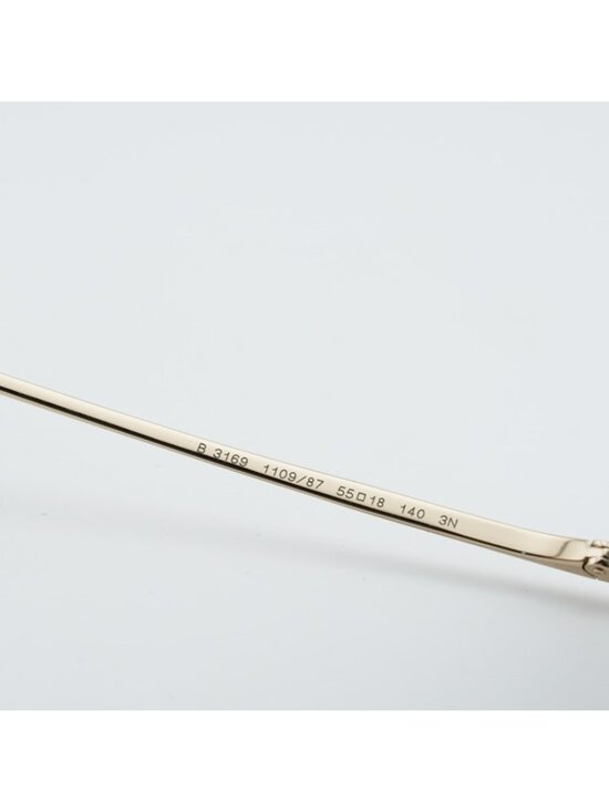 Burberry BE3169 110987 Sunglasses Light Gold Oval Frame, Dark Grey Lenses - Picture 7 of 11